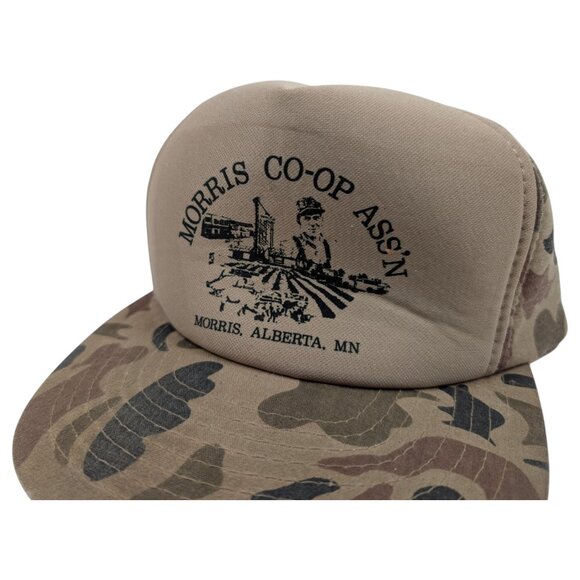 Vintage Morris Co-Op Ass'n‎ Camouflage SnapBack Trucker Hat Morris Alberta, MN - Picture 3 of 11